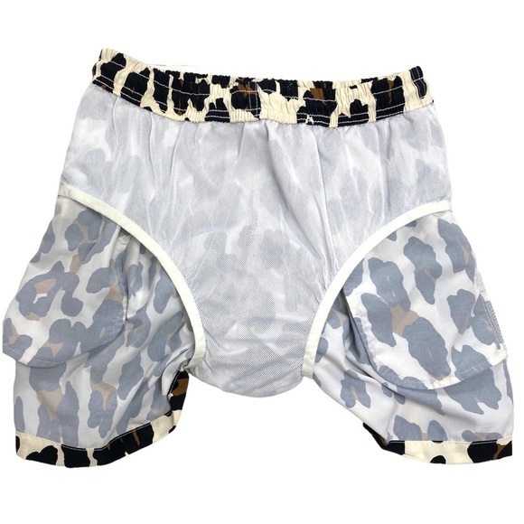Solid & Striped Leopard Print Swim Board Shorts - Picture 7 of 9